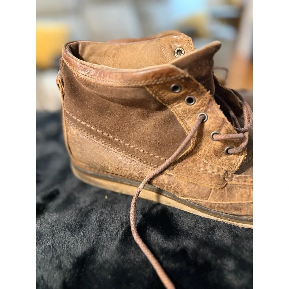 Ariat Spitfire Brown Leather Moc Toe Chukka Boots Mens 10.5 D 10014153